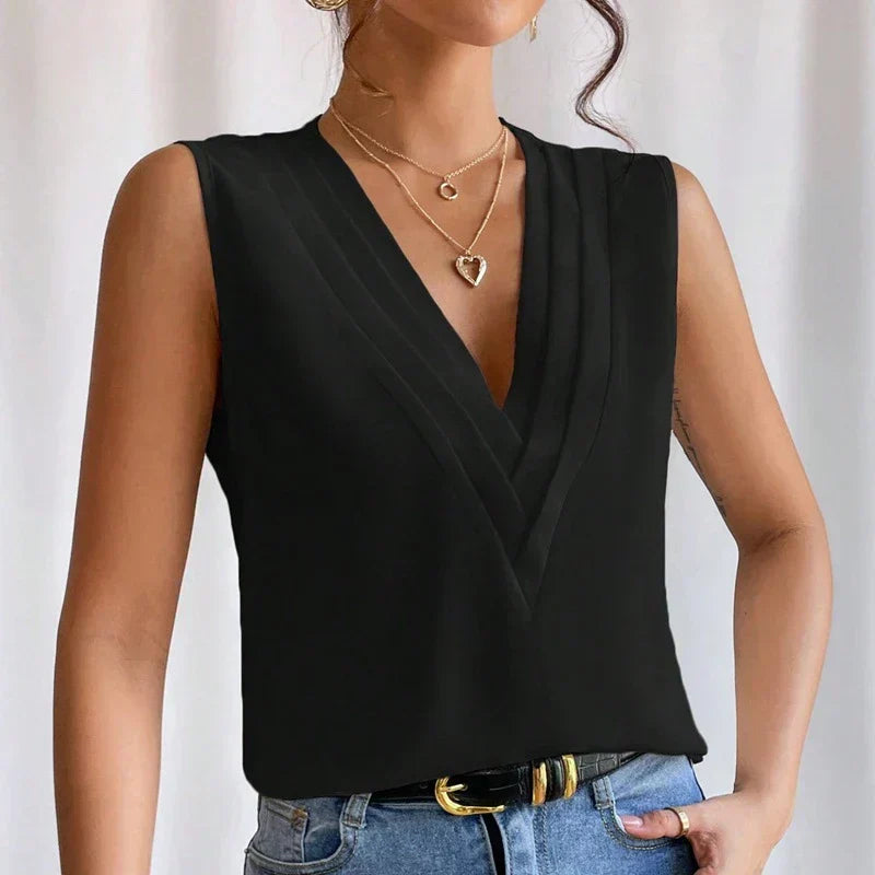 Sanne | Mouwloze Losvallende Zomerblouse Dames