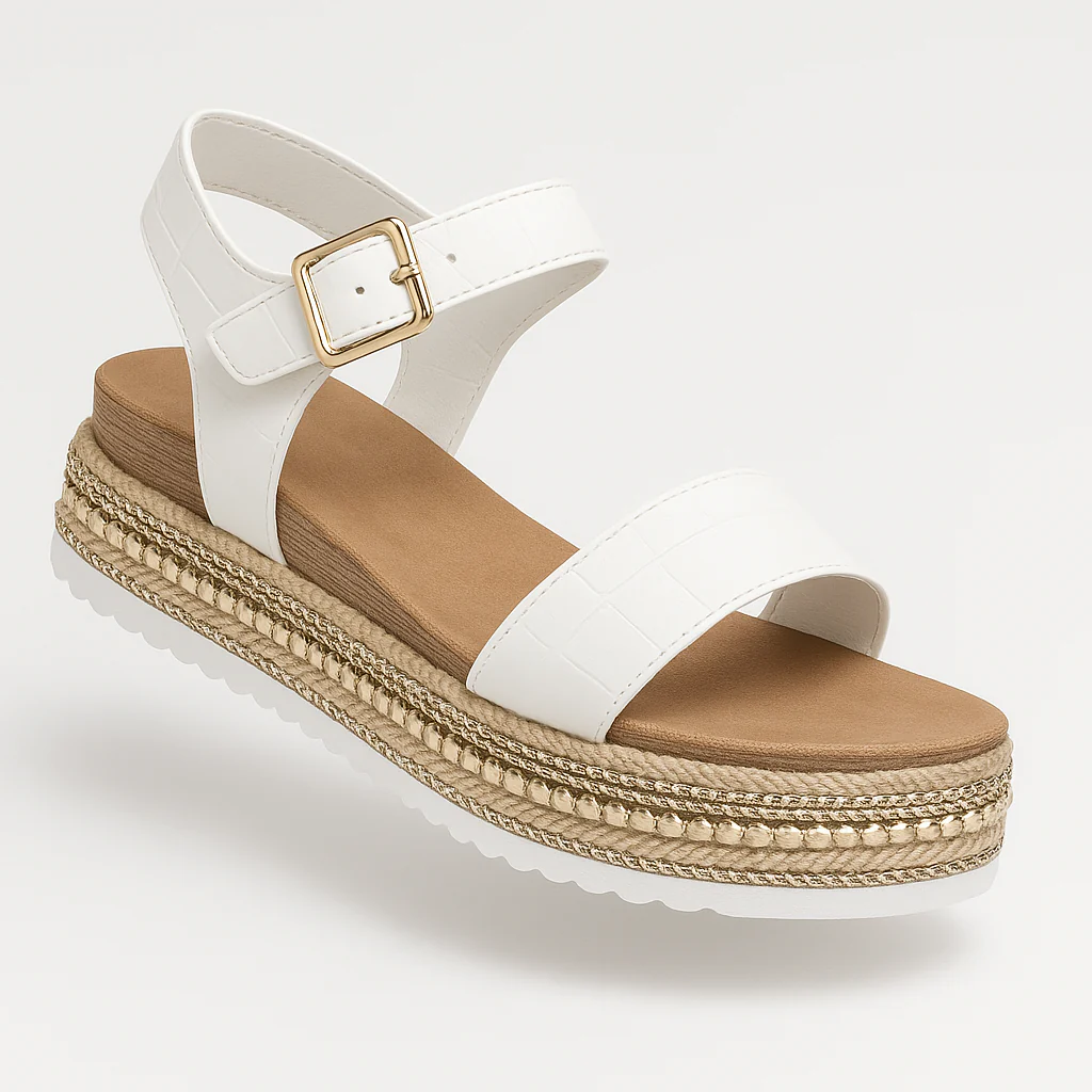 Mila | Espadrille Plateau Sandalen met Gespsluiting