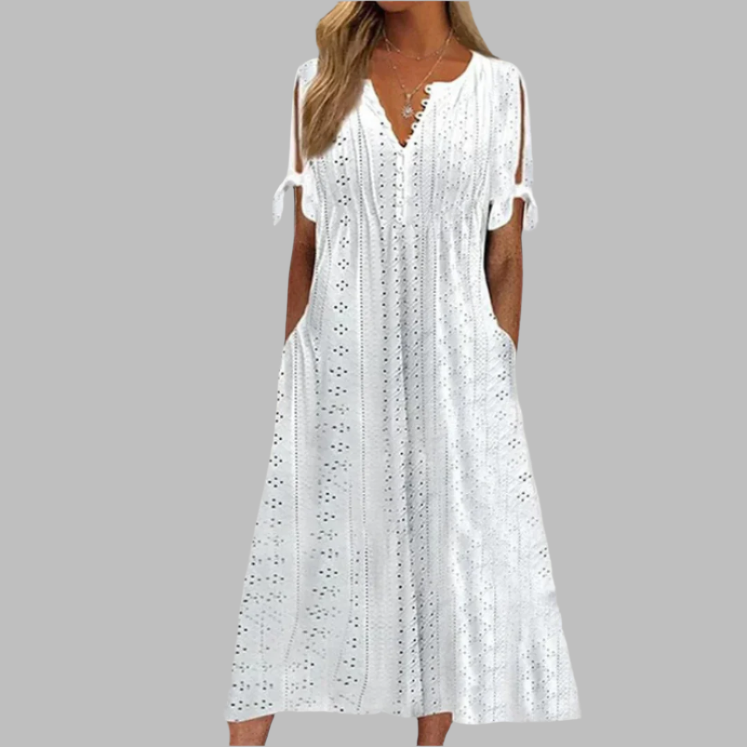 Julia | Elegante Zomerse Boho Midi Jurk