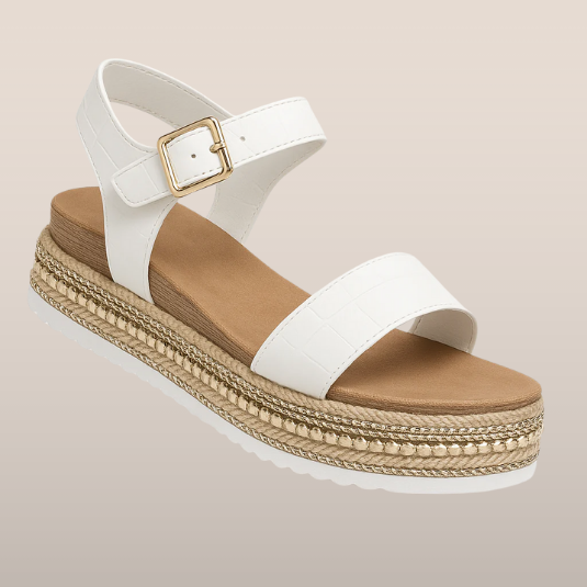 Mila | Espadrille Plateau Sandalen met Gespsluiting