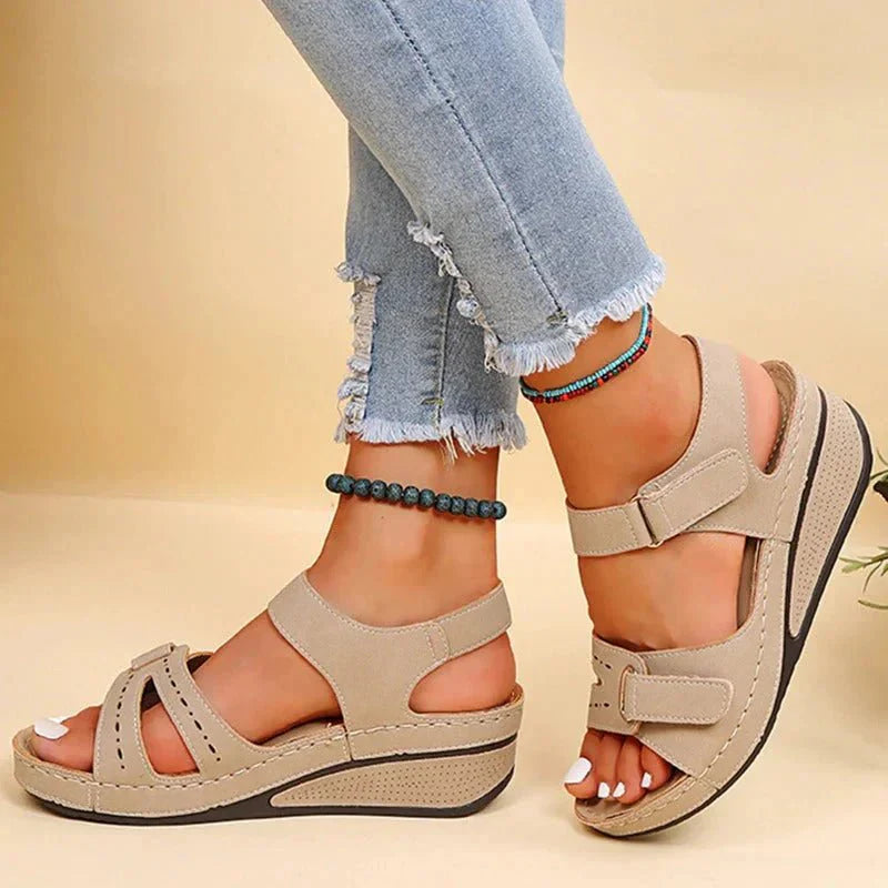 Dames Comfortabele Verstelbare Bandjes Plateau Sandalen Open Teen