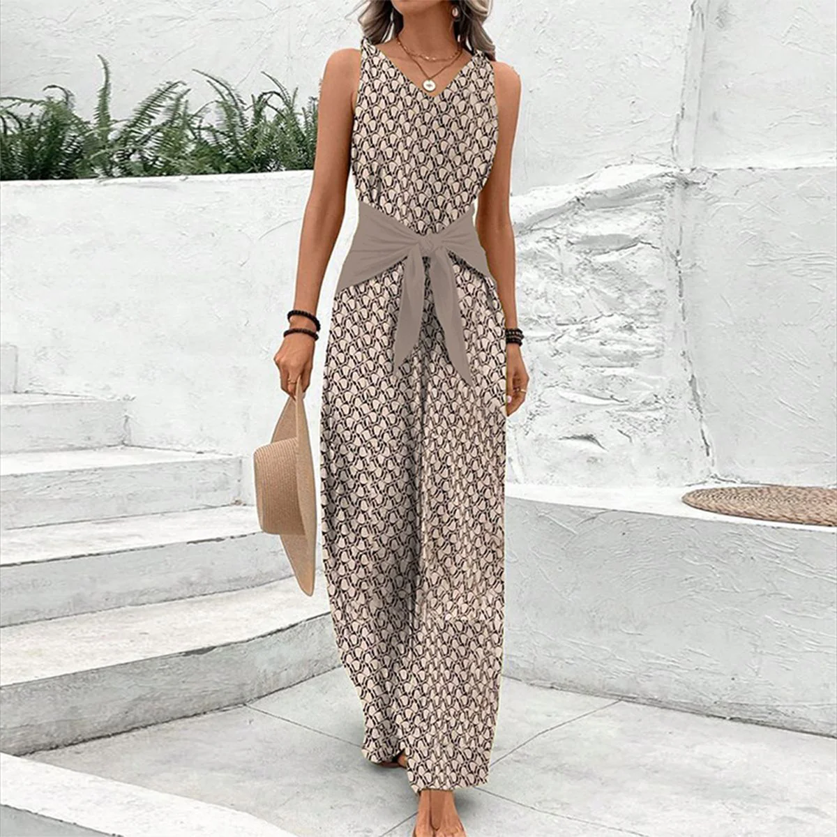 Anna | Dames jumpsuit met V-hals mouwloos